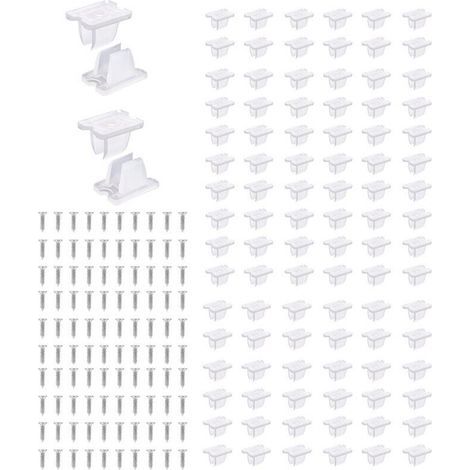 100 Clips de Fixation pour Bande LED, Supports de Fixation pour Corde Lumineuse Néon avec Vis pour Lumières de 5 à 6 mm de Large (1/3)