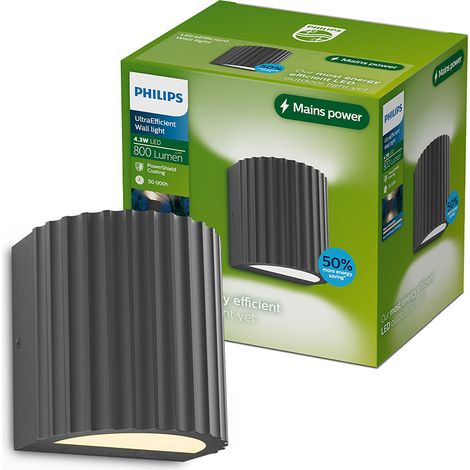 Applique Led Zyra Anthracite éclairage Extérieur Led Puissant Et Design - Philips