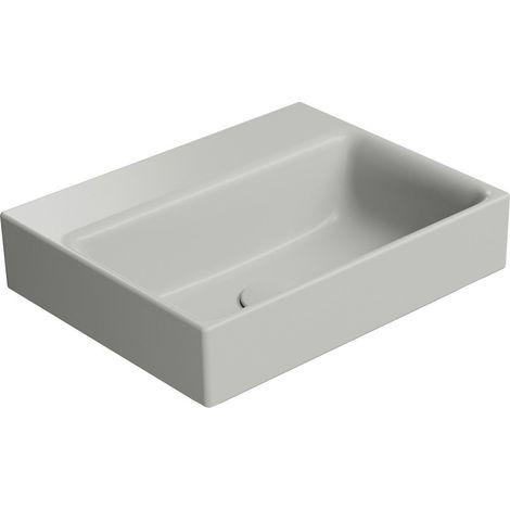 Lavabo en céramique NUBES 40x32cm, sans trou pour robinetterie, cenere mat (1/3)