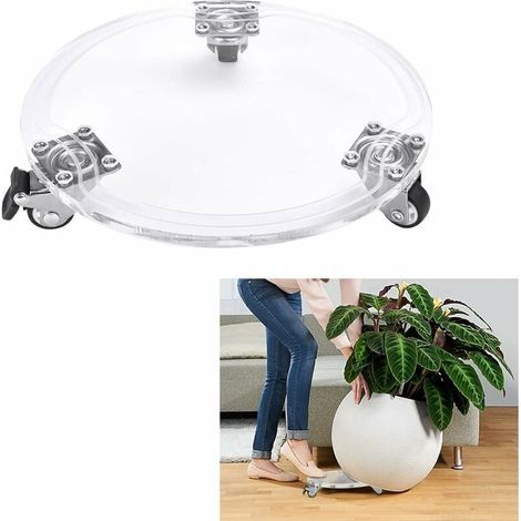Plateau roulant, support à roulettes pour pots de fleurs, chariot rond en acrylique pour plantes, support à roulettes pour pots de fleurs, support à roulettes pour plantes en pot, appareils électrique (1/5)
