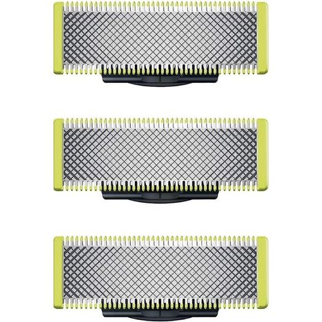 Pour Philips OneBlade - Lames de rechange pour rasoir/tondeuse électrique OneBlade, acier inoxydable massif, coupe, style et rasage, lot de 3 (1/5)