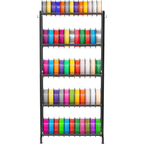 Support de Rangement de Filaments 5 Niveaux, Étagère de Stockage de Filaments d'Imprimante 3D, Porte-bobines de Filament, Charge 45,3 kg par Niveau, pour Studio d'Impression 3D, Atelier, Noir (1/5)