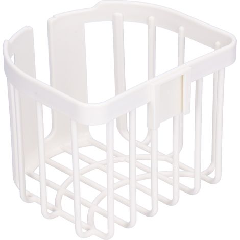 Étagère de salle de bain sans perçage, porte-papier toilette mural, sans colle et lavable, grand porte-papier toilette, porte-serviettes blanc. (1/5)
