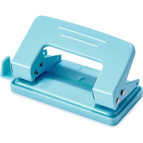 1 pièce Perforatrice manuelle portative à double trou, couleur bleue unie - Pour reliure bureau, carnet scolaire, scrapbooking et fournitures de bureau (1/5)