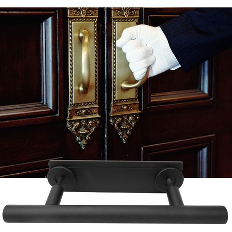 Scheunentorgriff, zweiseitiger Schiebetürgriff, Schrank-, Schuppen- oder Möbelgriff, schwarz (1/5)