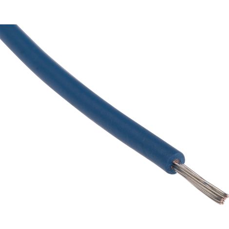Fils de connexion RS PRO UL3239, 17 0,33 mm² 22 AWG, 6 kV c.c., XLPE Bleu, 100m ( Prix pour Bobine de 100 Mètres )