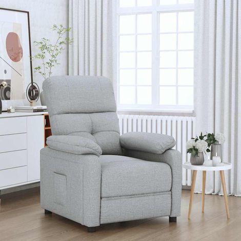 vidaXL Sillón reclinable de tela gris claro (1/5)