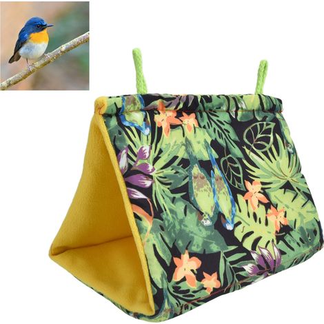 Hamaca triangular para pájaros, casita para pájaros de compañía, cabaña colgante, jaula de juguete tipo tienda de campaña (1/5)