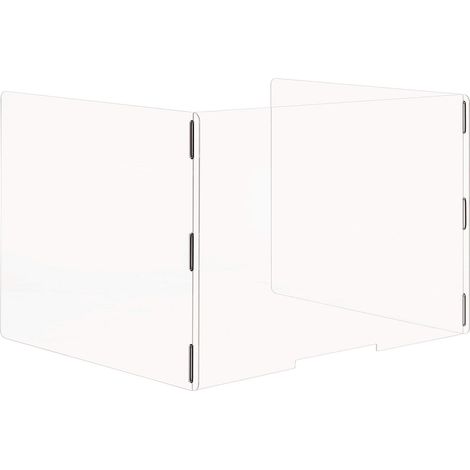 Bi-Office Pannelli Di Protezione Per Starnuti In Acrilico Plexiglass, Divisorio Trasparente da Scrivania a Forma U, 80 cm (larghezza) x 65 cm (altezza) x 80 cm (profondità) (1/5)