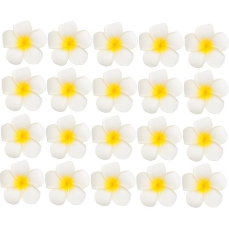 60 Pièces frangipanier artificiel fleurs tropicales artificielles décorations de cheveux épingle à cheveux pince à cheveux pinces à fleurs plumeria coiffe de fleur plumeria fille (1/5)