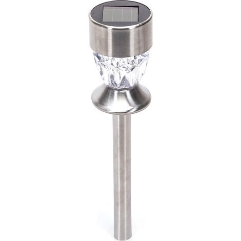 Lampioncino segnapassi Led Hilt 0,006W Argento in acciaio con pannello solare IP44 Bianco freddo 6500K con sensore crepuscolare Aigostar (1/3)