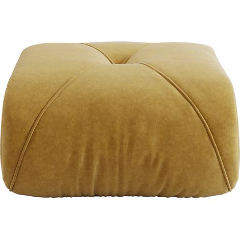 Gepolsterter Fußhocker aus gelbem Chenille 78 x 76 x 45 cm MODENUIT (1/5)