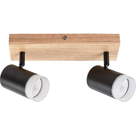 Spot plafond orientable Toras chêne/noir 2xGU10 Rabalux (1/5)