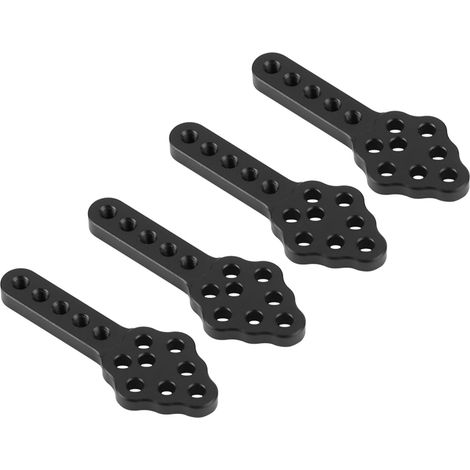 Ensemble de 4 plaques de montage d'amortisseurs réglables en hauteur pour voiture RC Crawler 1/10 (noir) (1/5)