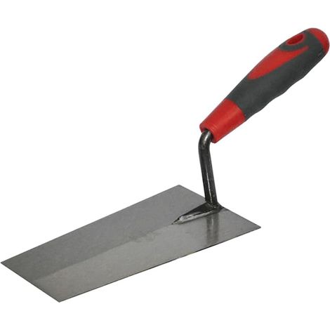 1 - Truelle À Mortier - Truelle De Seau - Lame Conique Coupe-à-équerre - Poignée Ergonomique Soft-grip - Pour Nettoyage De Seaux De Maçonnerie - Gris - 18x10cm