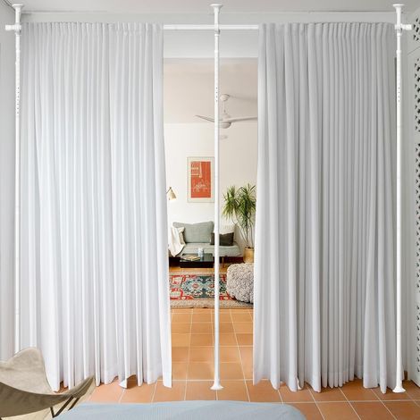 Curtain Rod, No Drilling Required, Curtain Rod for Living Room, Bedroom or Office, 121-304cm(L), 71-289cm(W) (1/5)
