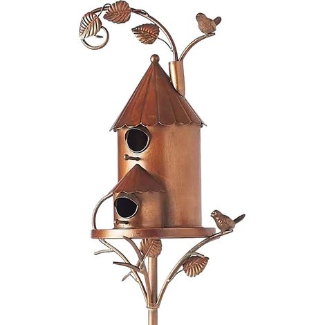 Maison Pour Oiseaux - Support En Métal Pour Jardin - Fixation Au Sol - 76 Cm - Pour Patio Arrière-Cour Et Décoration Extérieure - Lot De 1 (1/5)