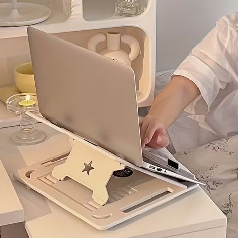 Verstellbarer und faltbarer Laptopständer – mit Belüftung und rutschfester Unterseite für Büro und Zuhause
