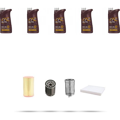 Kit tagliando 4 FILTRI e 5L OLIO compatibile con Lancia Lybra 1.9 JTD 77kw dal 1999 (1/5)