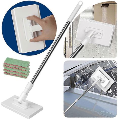 Balai-serpillère plat jetable en tissu pour le nettoyage des sols - Balai-serpillère à fixation automatique et mains libres pour la maison, la cuisine et la salle de bain (1/5)