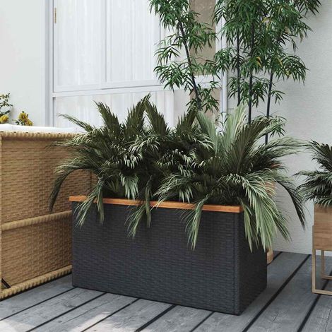 vidaXL Fioriera Nera 80x40x40 cm in Polyrattan (1/5)
