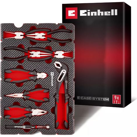 Einhell 9 PC Pliers Set E-Case Inlay Hand Tool Pad Water Pump Long Nose Cutters (1/5)