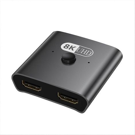 Commutateur bidirectionnel haute définition 8K compatible 2 entrées/1 sortie prenant en charge la sortie double affichage (1/5)