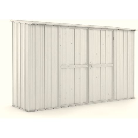 Casetta Box da Giardino in Lamiera di Acciaio Porta Utensili 307x100x192 cm Enaudi Bianco (1/5)
