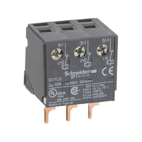 Limiteur additif 63 A - pour disjoncteur moteur GV2 - à la partie supérieure - GV1L3 (1/3)