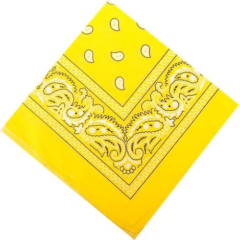 DIY-Bandana/Schal, gelbes Quadrat mit Muster, 56 x 56 cm, Kaschmir