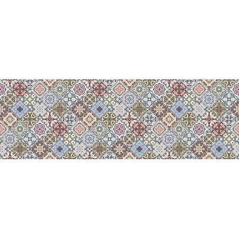 Set di 2 tappeti da cucina antiscivolo e lavabili ideali anche per cameretta Piastrella (1/2)