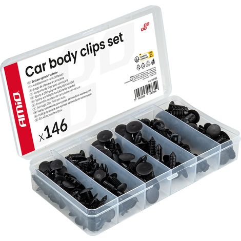 Set di piccole clip e perni per auto, 146 pezzi amio-04735 (1/5)
