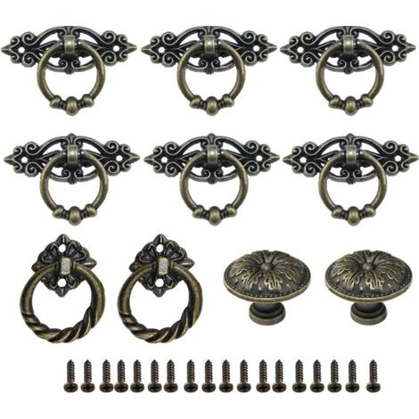 Retro-Schubladengriff, Vintage-Türgriffknopf, Möbelgriff aus Bronze