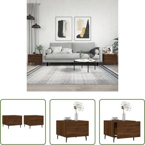 Holzwerkstoff -  Couchtische 2 Stk. Braun Eichen-Optik 50x50x40 cm Holzwerkstoff (1/5)