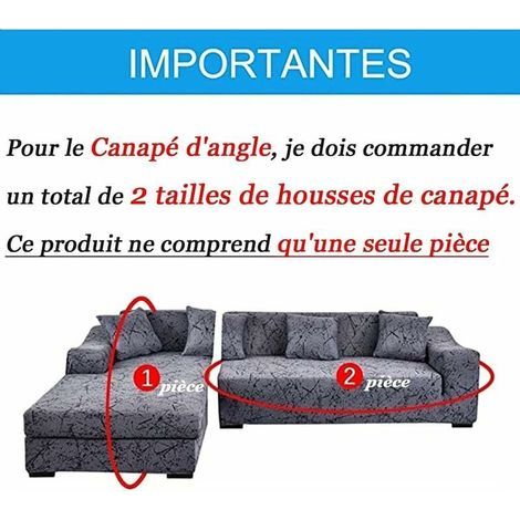 SNQ – Housse de canapé d'angle extensible 1 place 90-140 cm – Tissu élastique 92% polyester – Protection contre éclaboussures et taches (1/4)