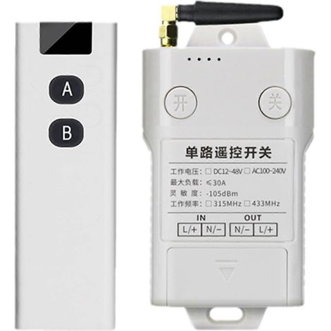 Leistungsstarke 30-A-Funkfernbedienung, kompakter Ein-/Ausschalter-Empfänger für Lampen – 2er-Pack (1/4)