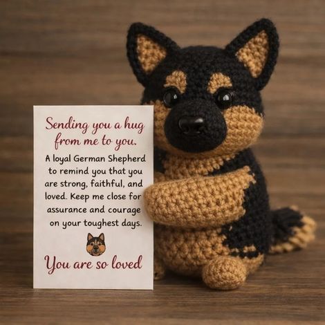 New Crochet Dog Emotional Companion Puppy Emotional Companion Card - German Shepherd -