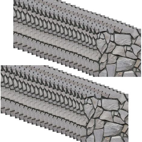 40 Panneaux Muraux 3D Briques Autocollants Dalles PVC 30x30 cm Revêtement Mural Décoratif Facile à Installer (1/5)