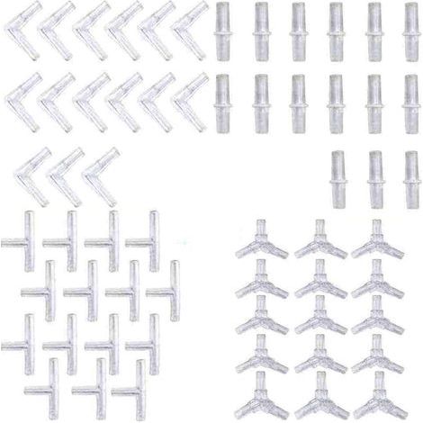 60PCS Connecteurs du Tuyau d'air, Connecteur de Tuyau Aquarium Tuyau pour Aquarium en Plastique T L Y pour Pompes à air d’Aquarium (1/5)