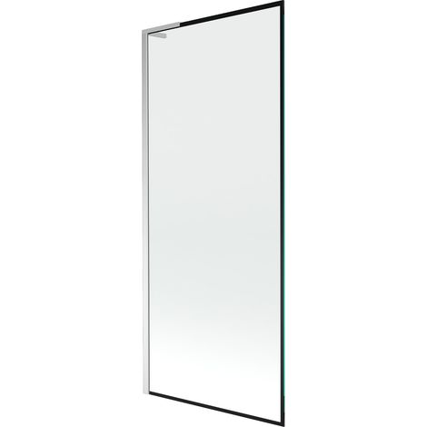 Mexen Next L paratia per vasca da bagno a 1 anta 80 x 150 cm, cornice nera, cromo - 895-080-000-03-70-01 (1/5)