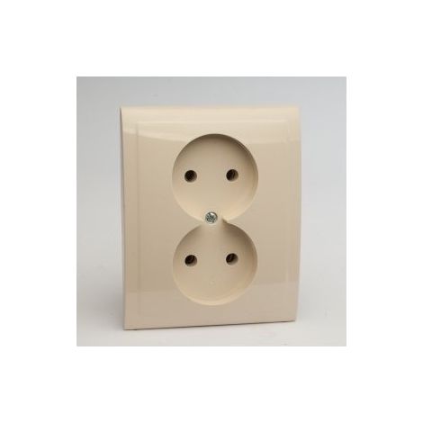 Enchufe doble Polmark Vega sin toma de tierra GP-2V beige beige 1 unidad.