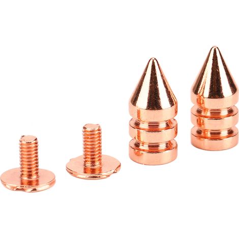100 Clous à Visser Pointus en Métal Rose Doré, Kit de 100 Pièces pour Décorer Vêtements, Chaussures et Accessoires, 7x15mm (1/5)