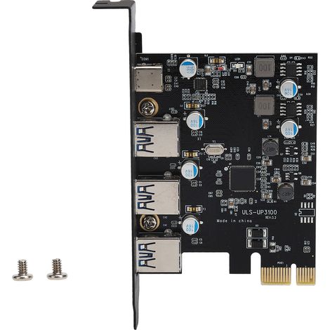 Carte d'extension PCI‑E vers USB 3.0 Type‑C 5 Gbps avec contrôleur et disque inclus (1/5)