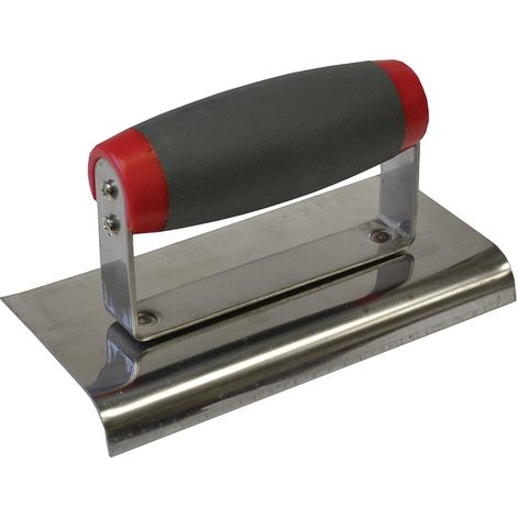 Faithfull 150 x 75 mm (6 x 3 in) Edging Trowel with Soft-Grip Handle, Stainless Steel Blade