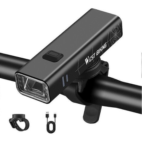Ensemble d'éclairage pour vélo 800LM USB, feu avant standard -- (1/5)