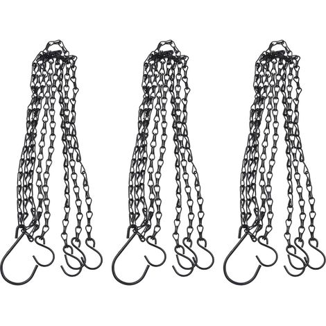 Lot de 3 chaînes suspension réglables en fer 60 cm 23, 5 pouces, résistantes à la rouille, (1/5)
