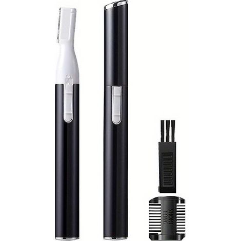 Tondeuse à sourcils améliorée, rasoir à sourcils électrique de précision Funstant pour femmes, épilateur facial à piles avec peigne, aucune sensation de tiraillement (1/3)