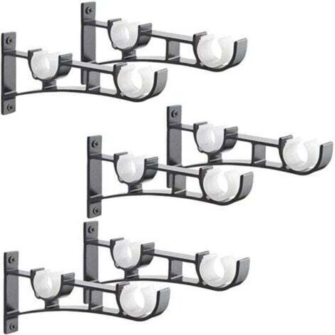 Staffe per aste per tende in metallo resistenti, staffe per aste per tende, staffe doppie per aste per tende, staffe per tende, staffe per aste per tende in alluminio, staffe per aste per tende