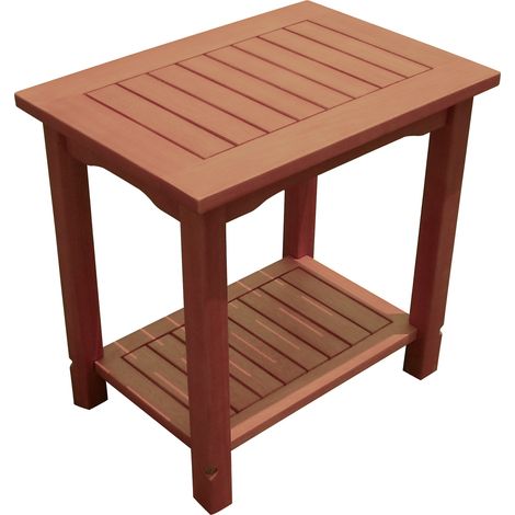 Beistelltisch Balkon Santa Cruz Ablagetisch Abstelltisch Blumentisch 50cm x 35cm x 50cm Braun, Wohnzimmertisch, Blumentisch, Holztisch, Blumenhocker, Balkontisch