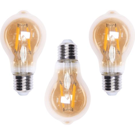 Litecraft Light Bulb E27 Edison Screw Gold Tinted Filament 4 Watt LED - 3 Pack (1/2)